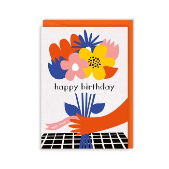 Carte d'anniversaire florale 1