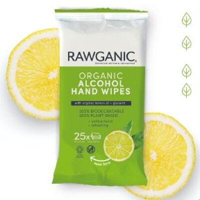 RAWGANIC® Hand Reinigungs Tücher mit Bio Alkohol