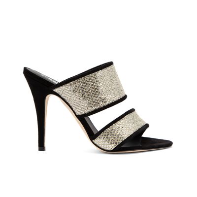 Mery Fabric Gold Silver Black Suede 110mm