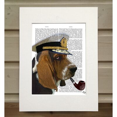 Basset Hound Sea Dog, Book Print, Art Print, Wall Art