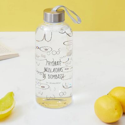 Ideal gift: Glass bottle "I hydrate my hottie body"