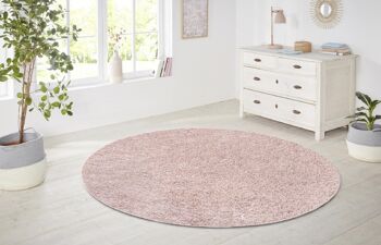 Tapis shaggy uni Amélie rose 2