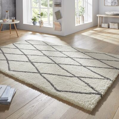 Design high pile rug Truth cream grey