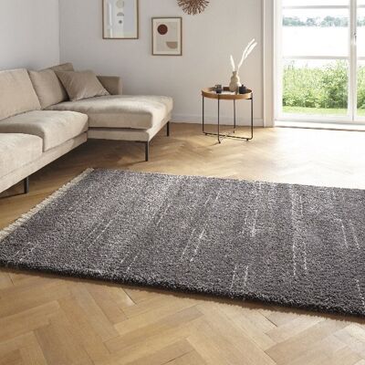 Tapis design shaggy à franges Kamahe