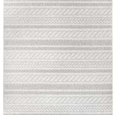 Flat weave rug in hand-knotted macrame look Somba