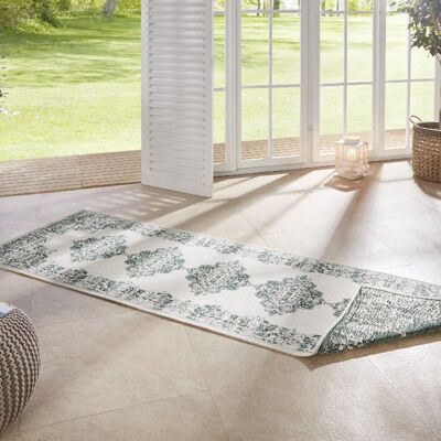 Flat-woven reversible runner for indoor and outdoor Camella
