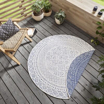 Flat-woven reversible carpet for indoor and outdoor Dian