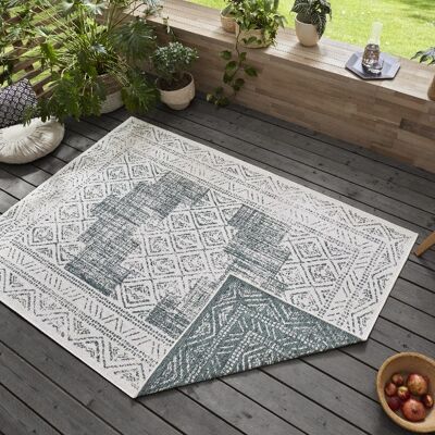 Flat-woven reversible carpet for indoor and outdoor Gaia