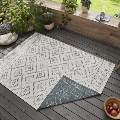 Flat-woven reversible carpet for indoor and outdoor Olympics