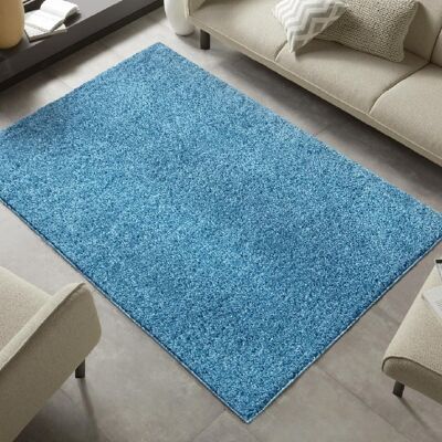 High-pile plain carpet Amelie aqua blue