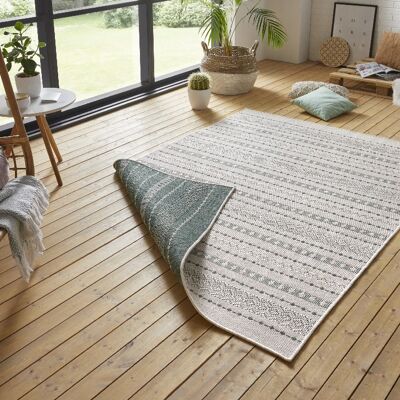 Tapis réversible Lily Vert Crème