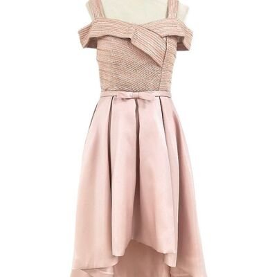 Rhinestone formal dress short long Powder pink