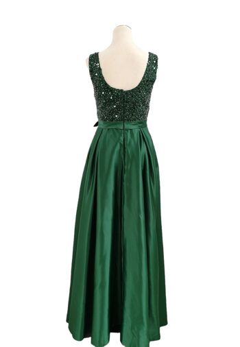 Robe longue de soirée style strassée Dorée 2