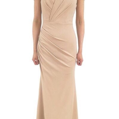 Beige Bodycon Evening Dress