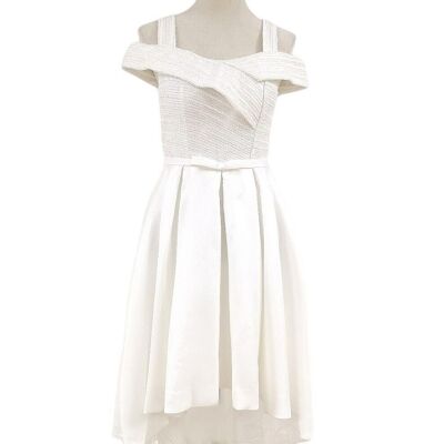 Robe de cérémonie strassée style court long Blanc