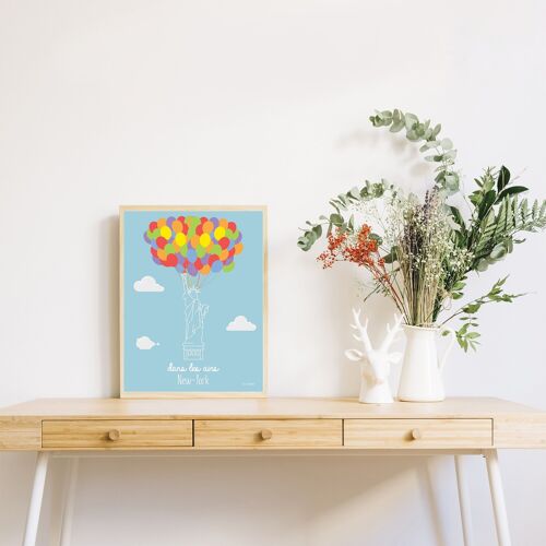Poster statue of liberty in the air 30x40cm - Made in France(sans cadre)