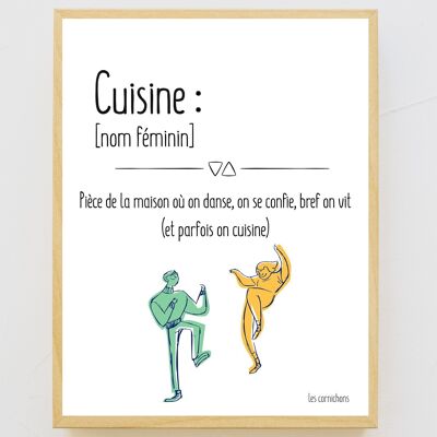 Kitchen definition poster - 30x40cm - Made in France (unframed)