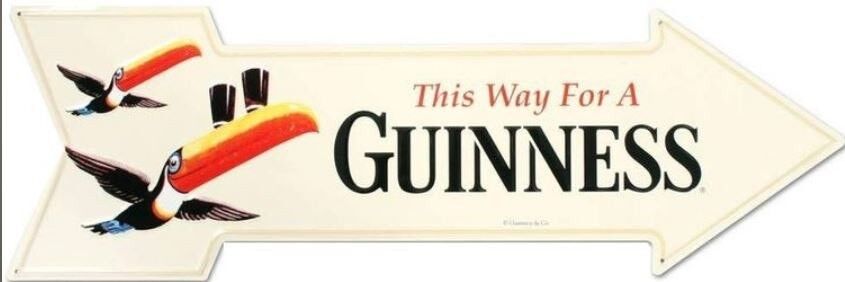 US Schild This way for A Guinness 68 x 22 cm
