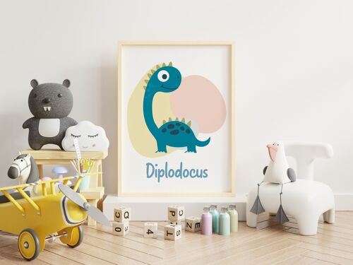 Poster Diplodocus 30x40cm - Made in France (sans cadre)