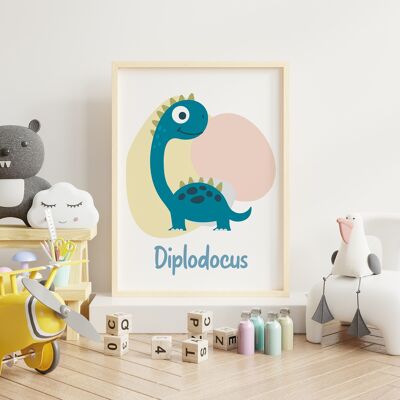 Poster Diplodocus 30x40cm - Made in France (senza cornice)