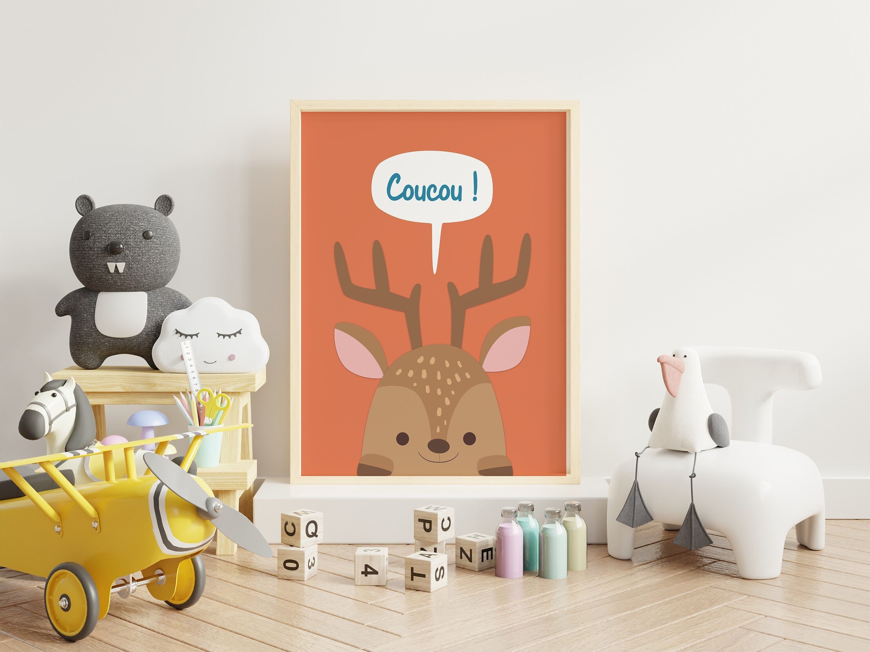 Poster Reindeer Cuckoo - 30x40cm - Made in France (unframed)