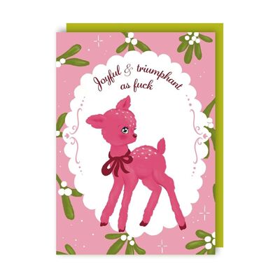 Confezione da 6 cartoline di Natale Kitsch Deer