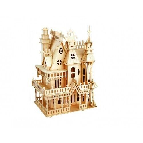 Bouwpakket Poppenhuis 'Villa Fantasia'- klein 1:36- lasercutting (luxe verpakking)