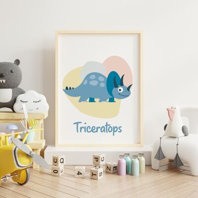 Poster Triceratopo 30x40 cm - Made in France (senza cornice)