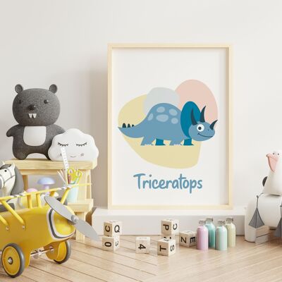 Triceratops poster 30x40cm - Made in France (unframed)