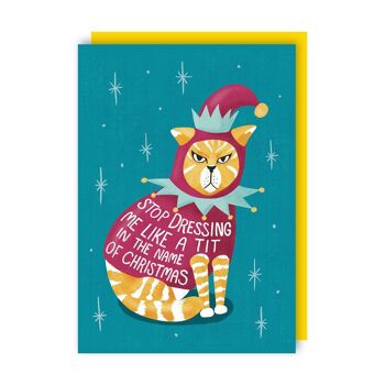 Lot de 6 cartes de Noël Mésange chat 2