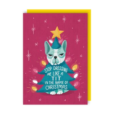 Lot de 6 cartes de Noël Dog Tit