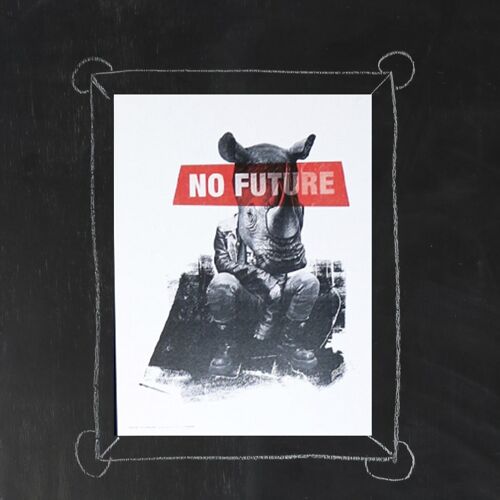 Affiche 30x40cm No Future - Rhinocéros