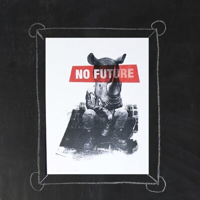 Poster 30x40cm Nessun futuro-rinoceronte