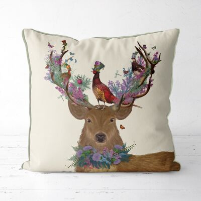 Deer Pillow, Birdkeeper Scottish Pillow, Cushion, 45x45cm
