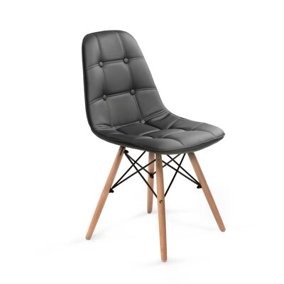 SILLA TOWER PU NEGRA CAPITONE