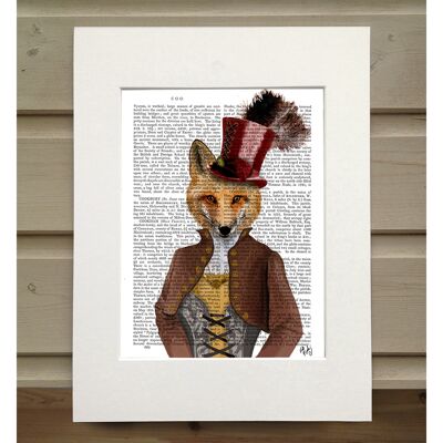 Vivienne Steampunk Fox, Book Print, Art Print, Wall Art