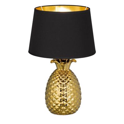 LámparaDE MESA ANANAS CERáMICA ORO 43CM