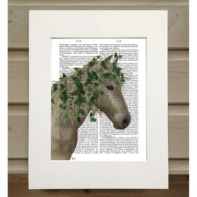 Horse Porcelain with Ivy, Book Print, Art Print, Wall Art