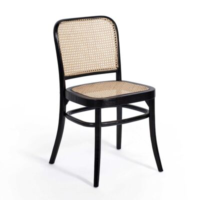 SILLA HANNAH MADERA NEGRA RATTAN