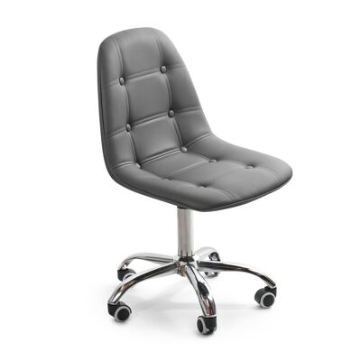 SILLA DE OFICINA GREG CON RUEDAS CAPITONE GRIS