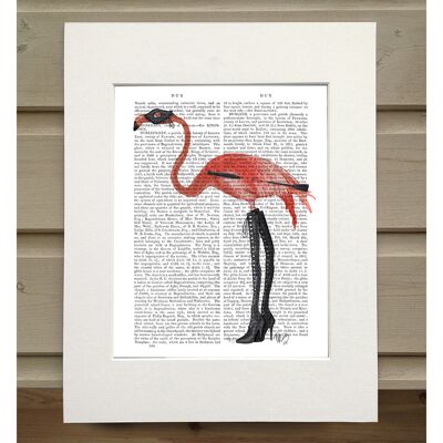 Flamingo with Kinky Boots, Book Print, Art Print, Wall Art