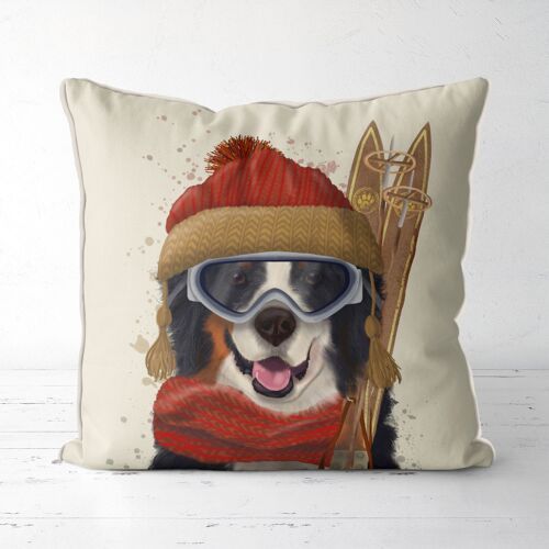 Bernese Mountain Dog Ski Pillow, Cushion, 45x45cm
