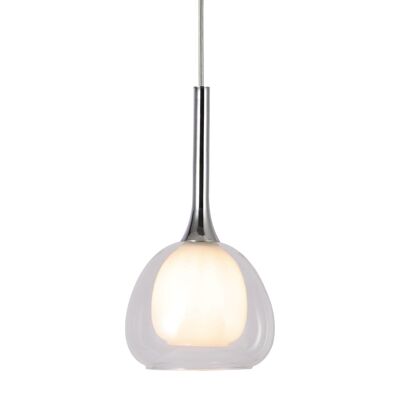 LámparaDE TECHO 1 LUZ CRISTAL EXTERIOR TRANSPARENTE INTERIOR BLANCO Ã˜16,5 NOLINA