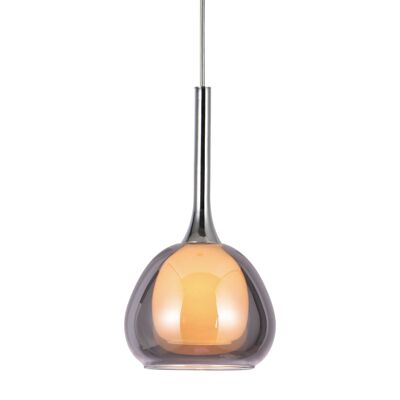 LámparaDE TECHO 1 LUZ CRISTAL EXTERIOR FUMé INTERIOR BLANCO Ã˜16,5 NOLINA