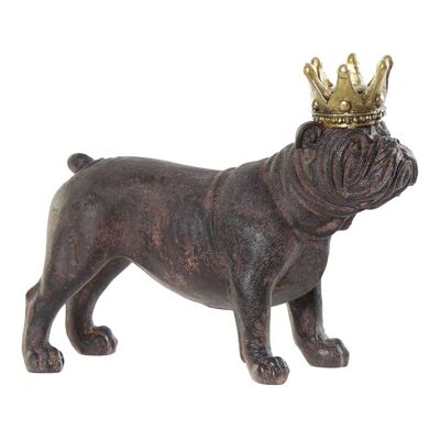 FIGURA RESINA PERRO BULLDOG CORONA