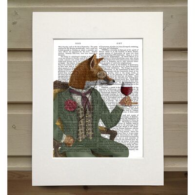 Wine Taster Fox, Portrait, Book Print, Art Print, Wall Art