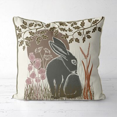 Country Lane Hare 2, Earth Pillow, Cushion, 45x45cm