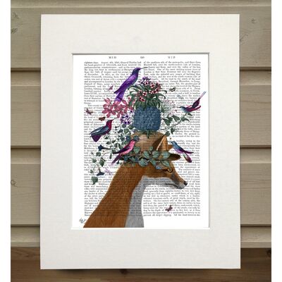 Fox Birdkeeper with Pineapple, Book Print, Art Print, Wall Art