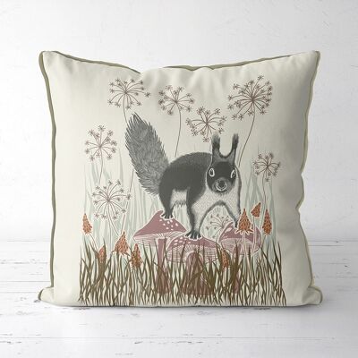 Country Lane Squirrel 3, Earth Pillow, Cushion, 45x45cm