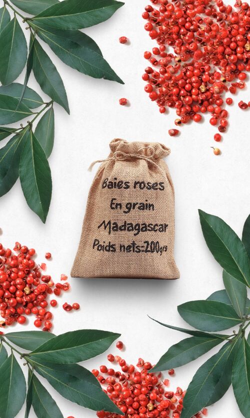 Baies Roses 200G Sac Jute